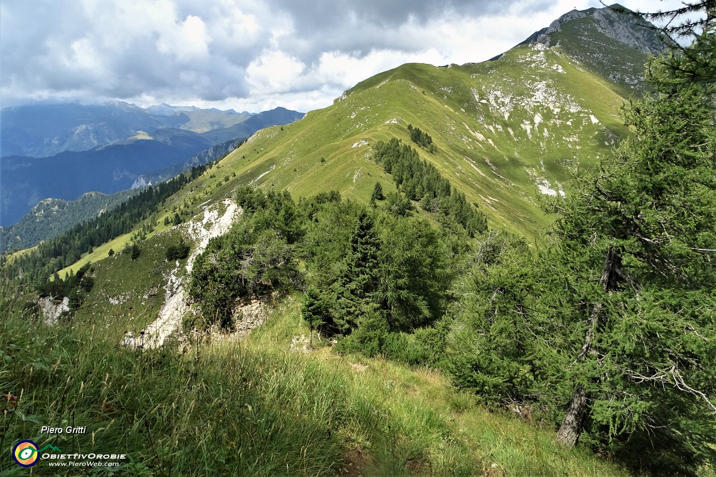 62 Salendo in Pizzo Badile vista sul Passo di Monte Colle e il Monte Secco.JPG